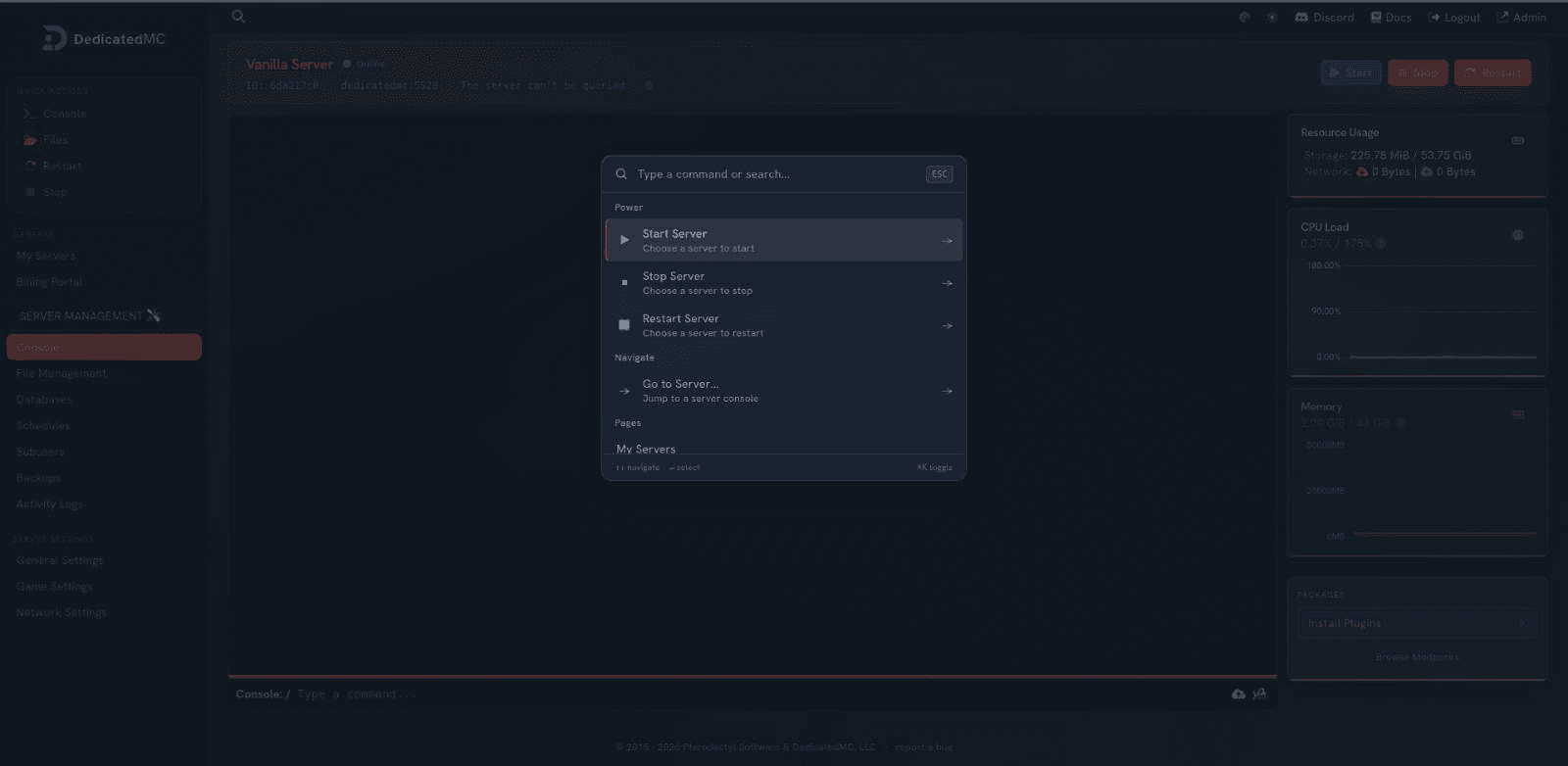 Command Palette & Console